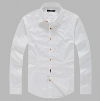 太平鸟男装正品 四季款 商务休闲男式韩版修身超帅纯白色长袖衬衫