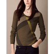 Burberry 奢华品质 女士圆领长袖 羊绒混纺毛衣39327781 39327771